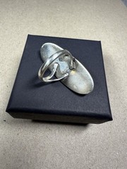 Beautiful Vintage Southwest Sterling Silver Opal Cabochon Ring Sz 5.25