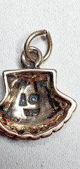 Vintage 925 Silver Seashell .75in tall Charm Vacation w/jump ring FREE SHIPPING