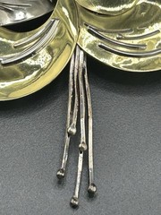 Ruth Rosenfeld Mixed Metal Modernist Brooch 4”
