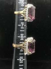 Vintage 18KT GE Gold Plated Purple Austrain Crystal Clear Acc Ring varied sizes