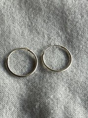 Vintage 925 Sterling Silver 3/4″ 1mm Hollow Hoop Earrings 0.6 Grams ~ J33