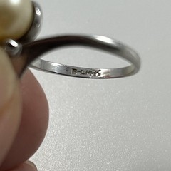 Vintage Bock-Lewis B-L 14k White Gold And Pearl Diamond Ring