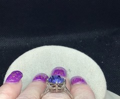 Vintage Sterling Silver 925 High Set Simulated Amethyst Stone Ring Sz 9.25 Y2014