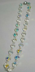VINTAGE AURO BOREALIS CRYSTAL NECKLACE 21 1/2 INCHES THICK 13.2MM
