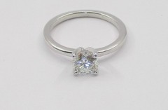 0.56CT GIA Certified Round Diamond Engagement Style Ring 14K White Gold Sz 4.25