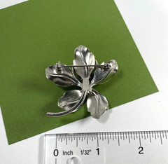 4 Vintage Brooch Pin Flowers Floral Iris Joclyn Lot Silver Tone Good Condition