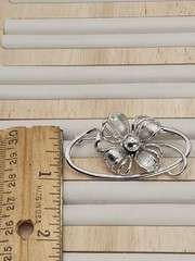 Vintage Forstner 925 Sterling Silver Art Deco Floral Flower Brooch Pin Signed