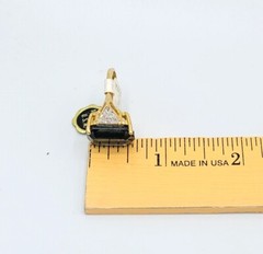 Vtg Sz 8 Ring Blue Clear Cubic Zirconia Signed 18KGE Gold Electroplated Jewelry