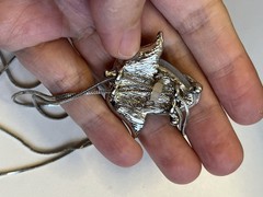 Vintage Silver Bolo Slide Necklace Flower Chain Lariat Rhinestone 32”