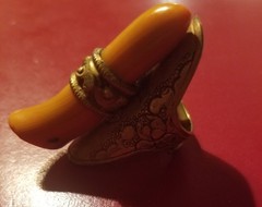 Antique Mexico Engraved Huge Natural Coral Adjustable Ring INCREDIBLE