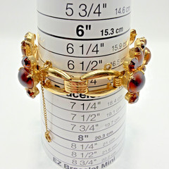 Vintage Juliana 5 Link Bracelet Frosted Brown Austrian Crystals & Topaz