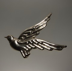 Vtg Modernist LOS CASTILLO Handmade Taxco DOVE BIRD Brooch 925 Sterling 6.35g