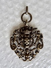 pENDANT PERUZZI MEDICI COAT ARMS MELUSINE MERMAID STERLING SILVER ITALY neocurio