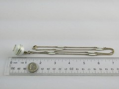 Gubelin Swiss White Guilloche Enamel Watch Necklace Sterling Silver WORKING 30g