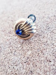 Vintage Signed JMS 12k GF Earrings w/sapphires