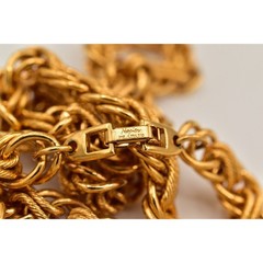 Napier Vintage 24″ Chunky Curb Rope Chain Necklace Gold Heavy Signed 1970s BinBM