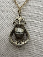 Avon Queensbury Amethyst 1974 Necklace Victorian Revival Gold Tone Chain