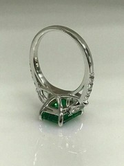 3.25Ct Art Deco Princess Lab Created Green Emerald Engagement 925 Silver Ring
