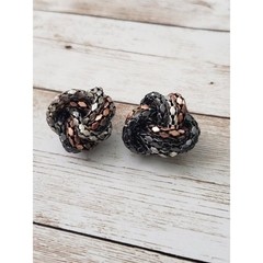 Vintage Clip On Earrings Multi Tone Metal Twist 1″