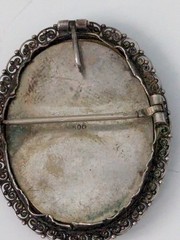Vin 800 Silver Marcasite Portrait /Brooch Pendant Lady/ European Estate Jewelry