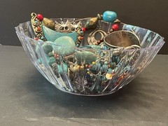 BOHO Southwestern Vtg Curated Mystery Jewelry Jar Turquoise Blue Silver 2+ lbs