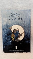 Fox pin Star Carrier lantern guide enamel pin white and gray NWT