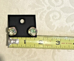 Vintage Mid-Century Aurora Borealis Earring Lot – Set of 2 Pairs: 1 Clip, 1 Stud