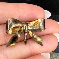 Vintage Bow Brooch Vermeil Gold Filled Sterling Carl Art