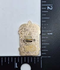 Russian Pin Gold Tone Red White Enamel Vintage VGC