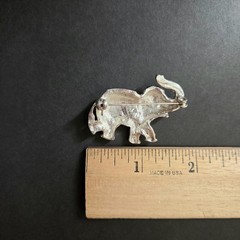 Checkered Enamel Elephant Brooch Pin Rhinestone
