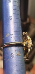 MAX NEIGER / NEIGER BROTHERS (?) ART DECO EGYPTIAN REVIVAL SCARAB GLASS CAB RING