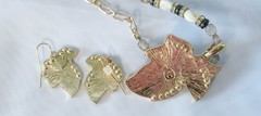 Vintage necklace Kenneth Cole set, KC zebra, Laura Ashley pendant & multi color