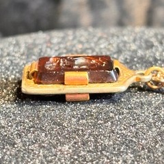 INTAGLIO double sided vintage GF pendant on FCC gold filled cable chain 1/20 12k