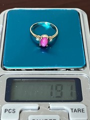 1960’s Pink Star Sapphire Ring 10K Gold Diamond Size 6.25 not blue Vintage