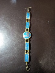 Vintage 1960’s Mexico Turquoise And Mixed Metals Possibly Mixed With Silver