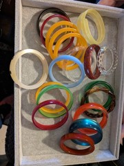Lot Of 41 Vintage Plastic Bracelets! Lucite, Acrylic, Etc! Wow!