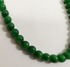 Vintage Lot of Two Beaded Necklaces Green Orange Coral Stones 17″ – 18″ Long