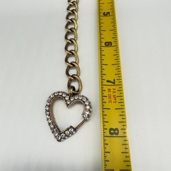 Vintage Juicy Couture Bracelet Gold Tone Link Rhinestone Heart Size 7 READ