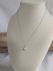 Vintage Sterling Silver & Pearl Bell Pendant Necklace