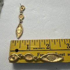 VTG Erwin Pearl Matte Gold Dangle Pierced Earrings Signed – Nice