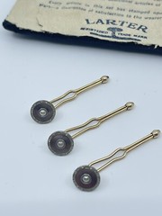 Krementz Larter shirt Bodkin studs Mother of pearl and seed pearl center
