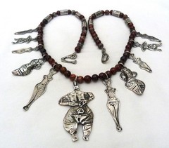 27.75″ SOUTHWEST STERLING SILVER BRUSTALIST NUDES BASKET JASPER BEADS NECKLACE