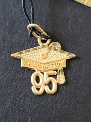 Vintage 90s 14K Yellow Gold 1995 Graduation Cap Charm NOS 0.5 Grams