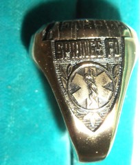 EMT Emergency Medical Technician 240 Springs FD Golden Siladium Ring ACCR GS