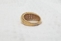 Vtg. Signed Premier Designs Gold Tone Wide Channel Set CZ Dedication Ring Size 8