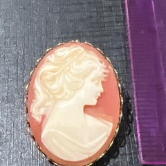 Vintage Cameo Brooch 1.5 In