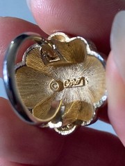 Vintage estate gold tone Coro adjustable statement ring jewelry rare find