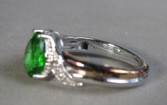 Pre-owned Sterling Silver 18KT Gold Plate Helenite Ring 3.7g Size 10 BGE #B184