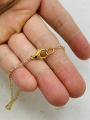 Vintage Signed Monet Gold Tone Charm Holder Heart Key Christmas 16” Necklace