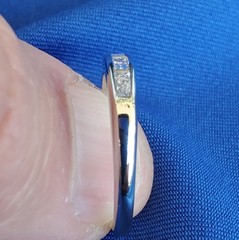 Original EARTH MINED DIAMOND slim Wedding BAND Antique PLATINUM Stacking RING